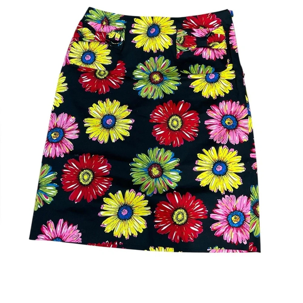 Andrea Viccaro Y2K 1990’s Colorful Daisy ‎ Bright Artsy Pencil Skirt. Size 10